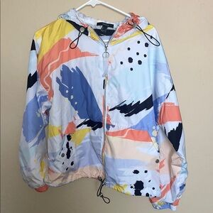 Colorful Abstract Colorblock Windbreaker Jacket